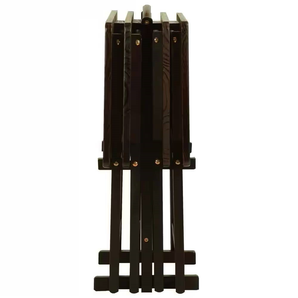 Juego de 4 - Juego de mesas plegables para TV con soporte, acabado de madera en color marrón oscuro