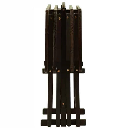 Juego de 4 - Juego de mesas plegables para TV con soporte, acabado de madera en color marrón oscuro