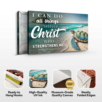 Canvas I Can Do All Things Faith Sign II by Tailored Canvases with beach and turtle on Tampa Home & Garden Store