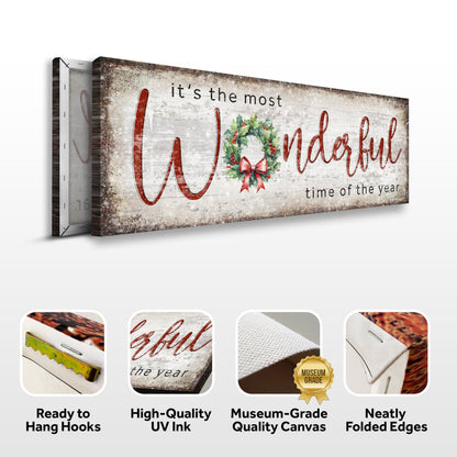 It's the most Wonderful Time of the Year Christmas Sign IV canvas by Tailored Canvases on Tampa Home & Garden Store