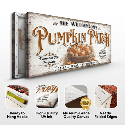 Personalized Pumpkin Patch Sign II canvas by Tailored Canvases; rustic finish on Tampa Home & Garden Store