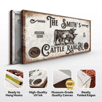 Branded Cattle Ranch Sign IV canvas by Tailored Canvases, rustic vintage cattle sign on Tampa Home & Garden Store