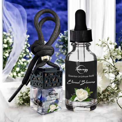 Difusor de aceite Eternal Blooms con cristales, ambientador para coche, 8 ml