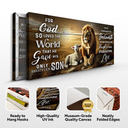 Canvas John 3:16 Faith Sign II by Tailored Canvases with woodgrain background on Tampa Home & Garden Store
