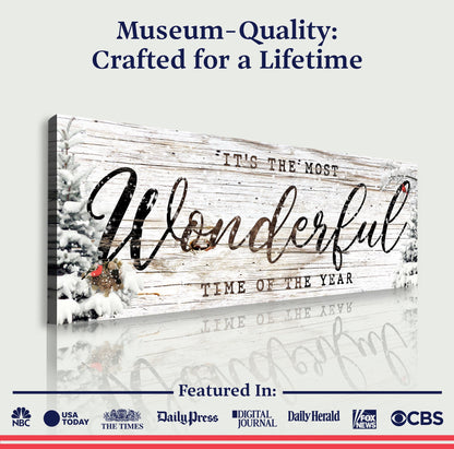 Christmas Sign Canvas by Tailored Canvases with rustic wood and snow accents on Tampa Home & Garden Store