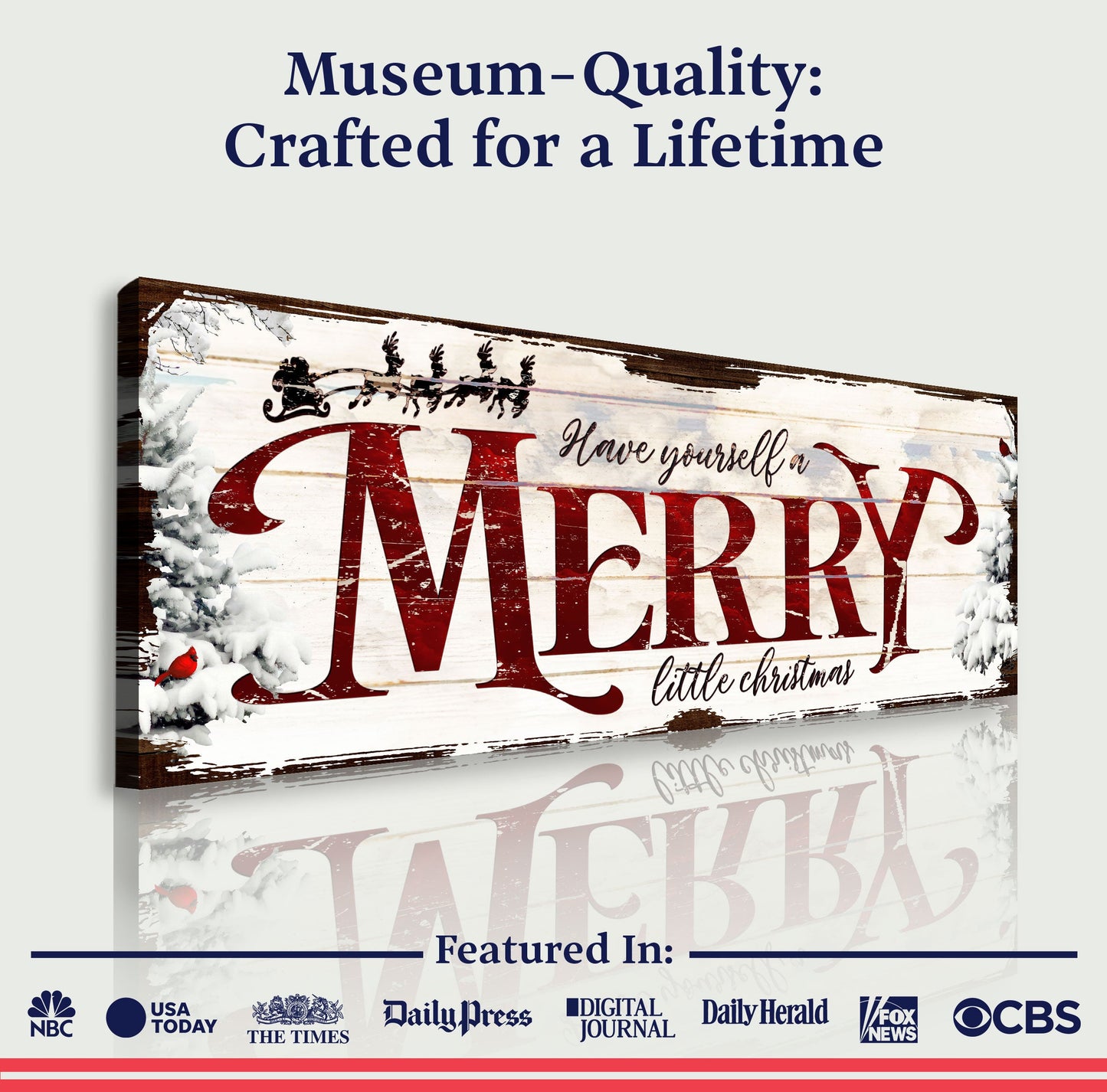 Have Yourself a Merry Little Christmas Sign VIII canvas Tailored Canvases; red lettering on Tampa Home & Garden Store