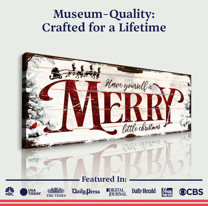 Have Yourself a Merry Little Christmas Sign VIII canvas Tailored Canvases; red lettering on Tampa Home & Garden Store