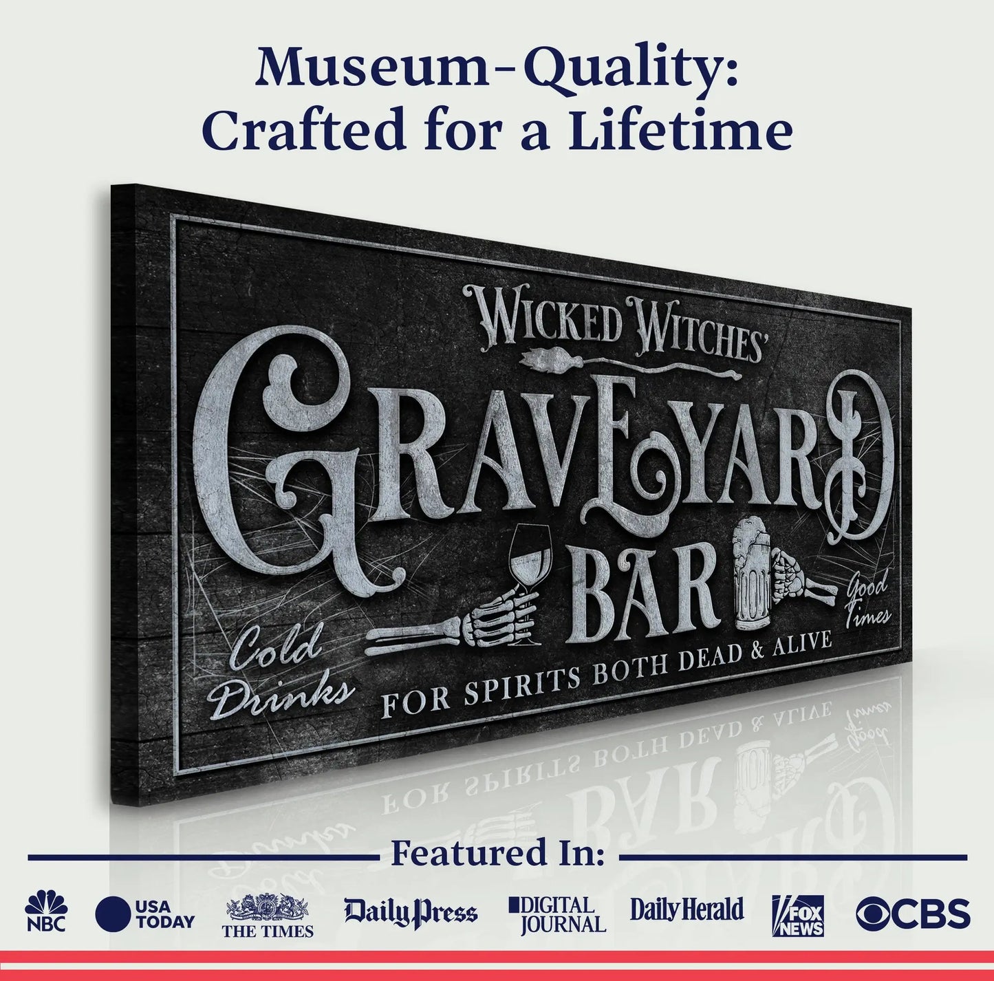 Wicked Witches' Graveyard Bar Halloween Sign II dark canvas by Tailored Canvases on Tampa Home & Garden Store