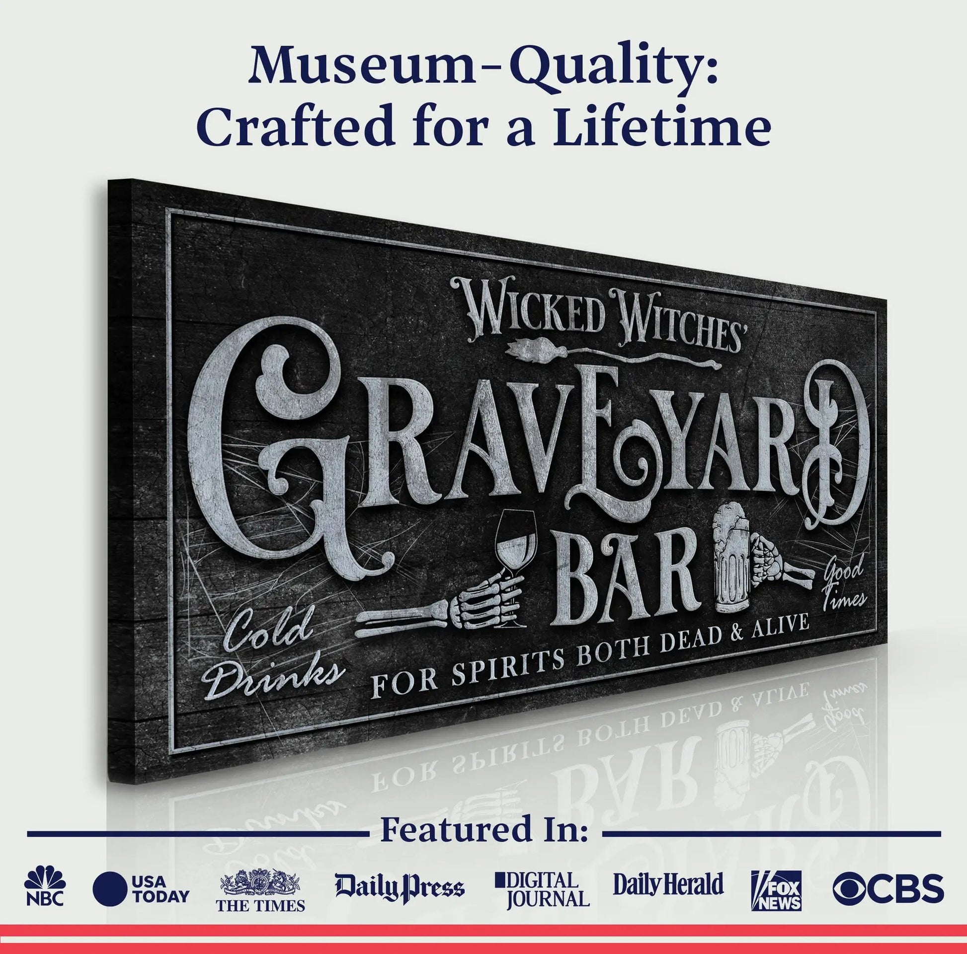 Wicked Witches' Graveyard Bar Halloween Sign II dark canvas by Tailored Canvases on Tampa Home & Garden Store
