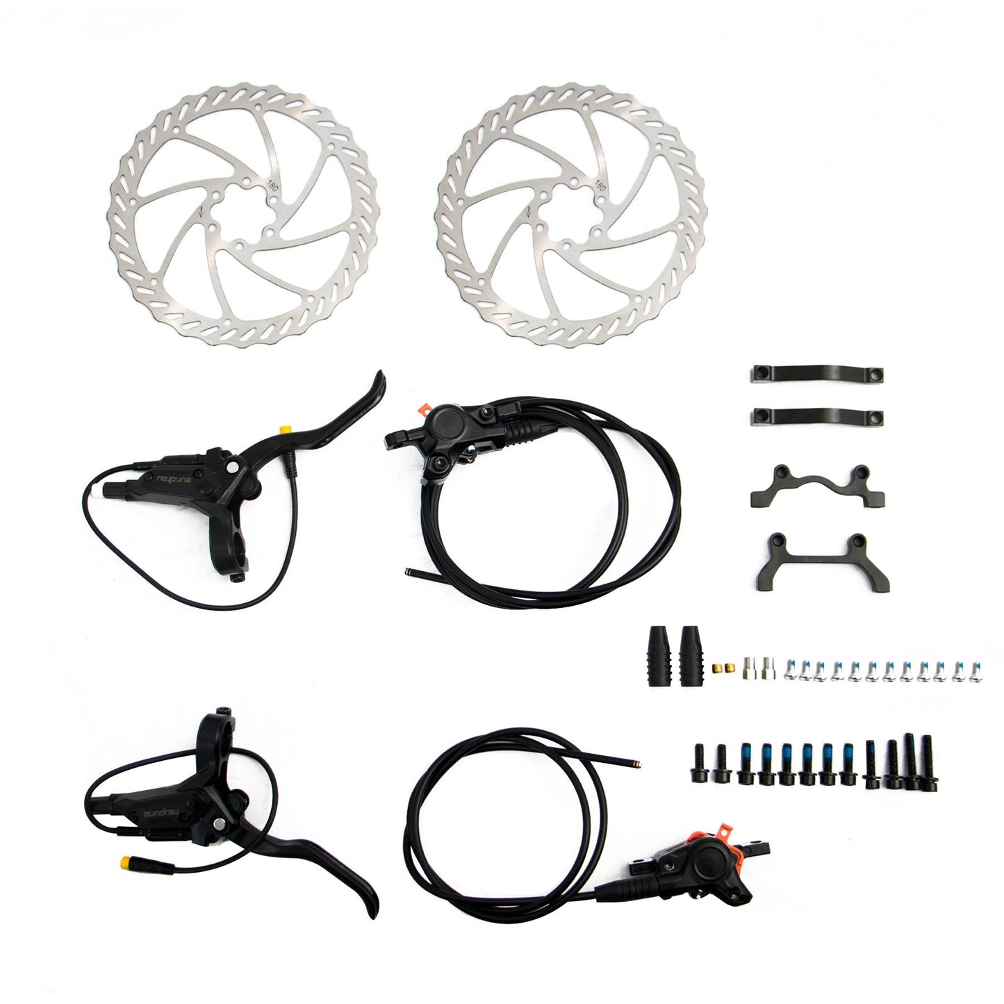 EUNORAU 2-Piston 2.0 Hydraulic Brake Set with two 180mm rotors; includes levers and hoses on Tampa Home & Garden Store