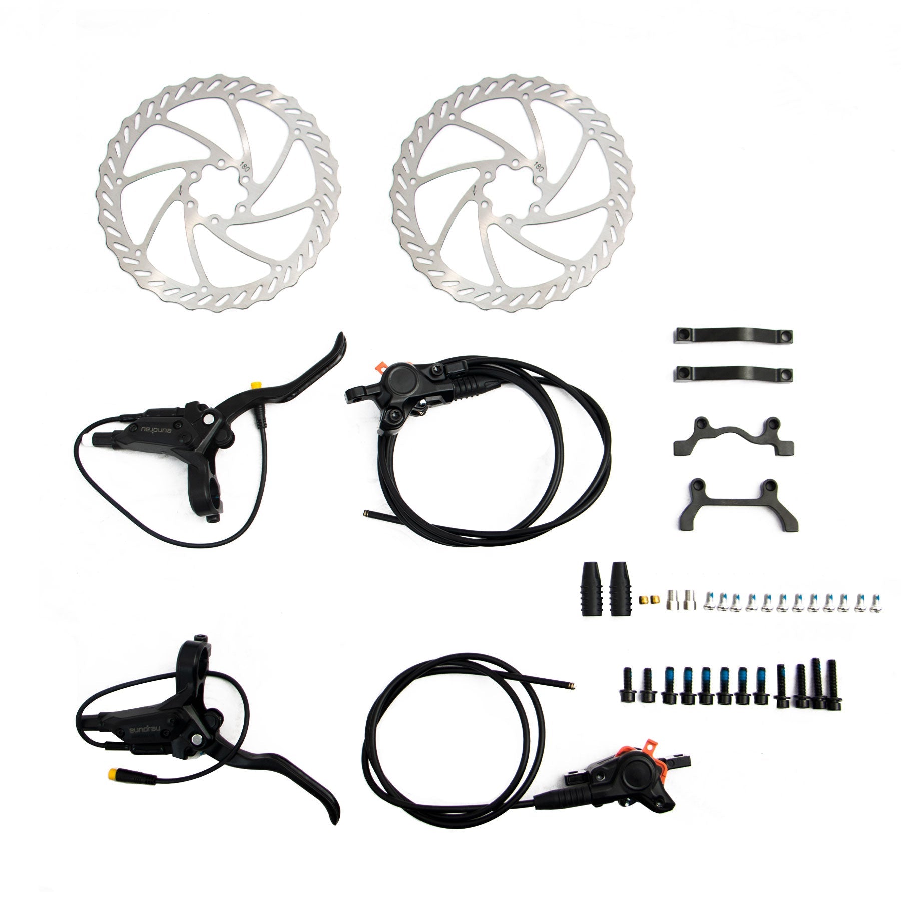 EUNORAU 2-Piston 2.0 Hydraulic Brake Set with two 180mm rotors; includes levers and hoses on Tampa Home & Garden Store