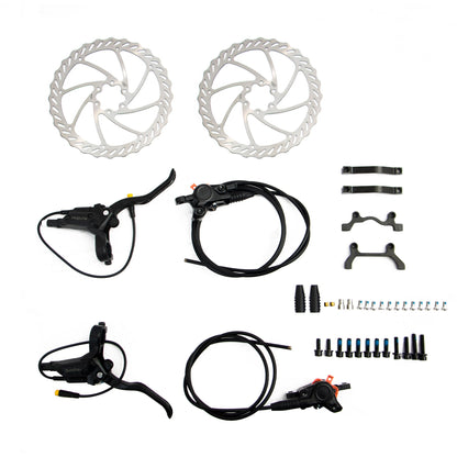 EUNORAU 2-Piston 2.0 Hydraulic Brake Set with two 180mm rotors; includes levers and hoses on Tampa Home & Garden Store