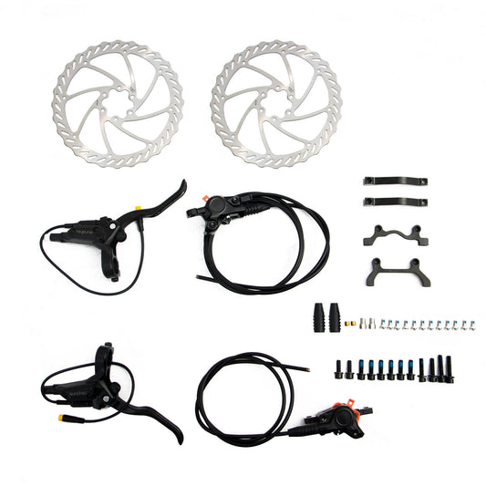 EUNORAU 2-Piston 2.0 Hydraulic Brake Set with two 180mm rotors; includes levers and hoses on Tampa Home & Garden Store
