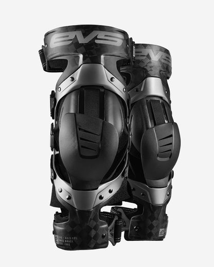 EVS Axis Pro 2025 Knee Braces, black camo with metallic protective shells, pair on Tampa Home & Garden Store