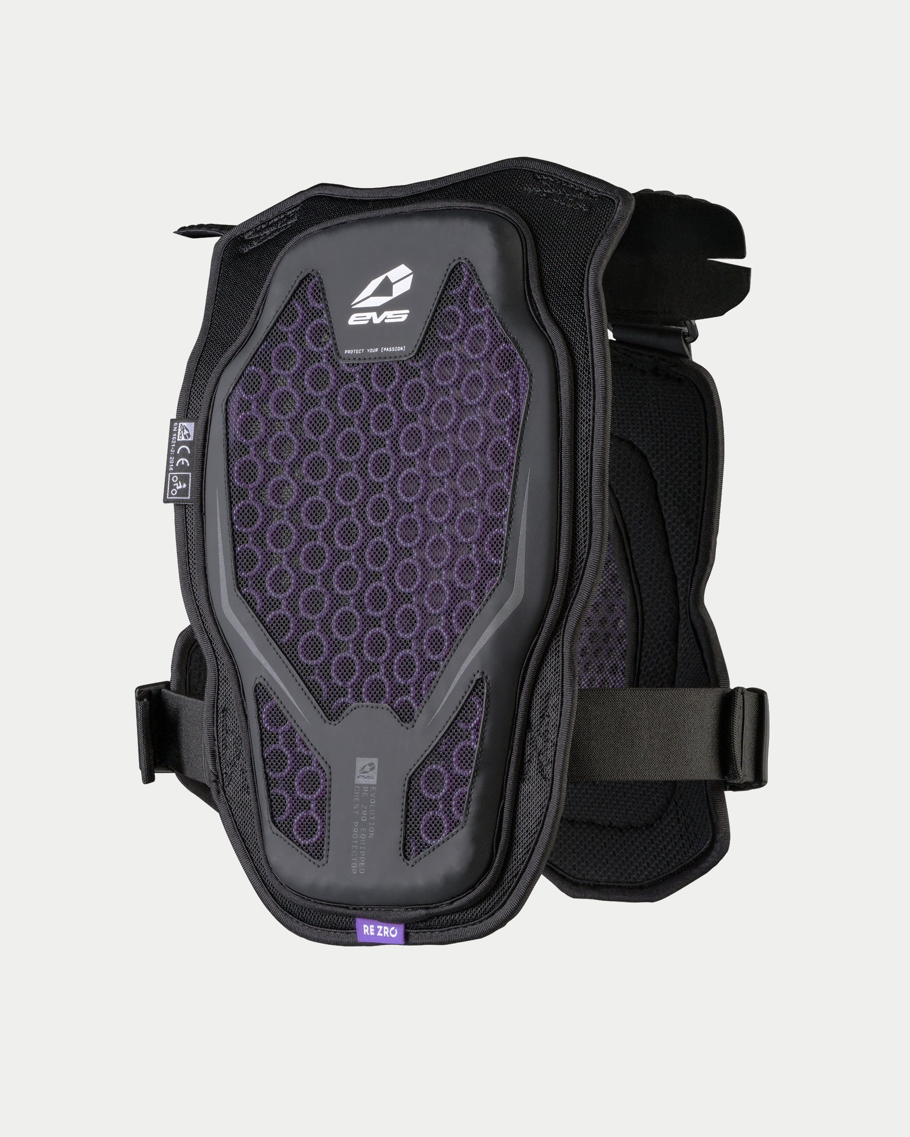 EVS Evolution Youth Chest Protector by EVS Sports, purple mesh panels, black shell on Tampa Home & Garden Store