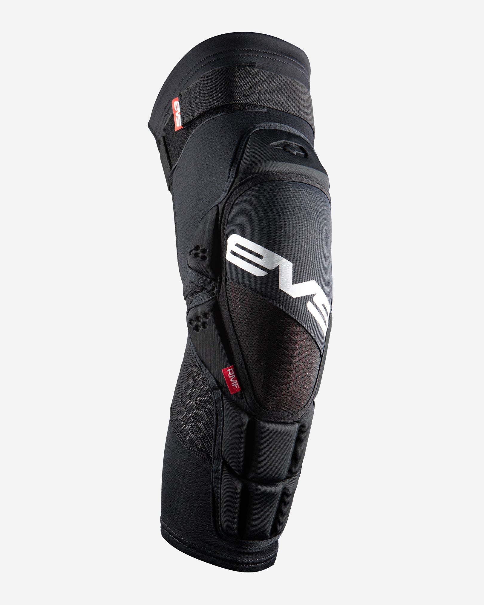 Hex Pro MTB Knee Guard EVS Sports, black knee pad with adjustable strap and shell on Tampa Home & Garden Store