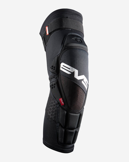 Hex Pro MTB Knee Guard EVS Sports, black knee pad with adjustable strap and shell on Tampa Home & Garden Store