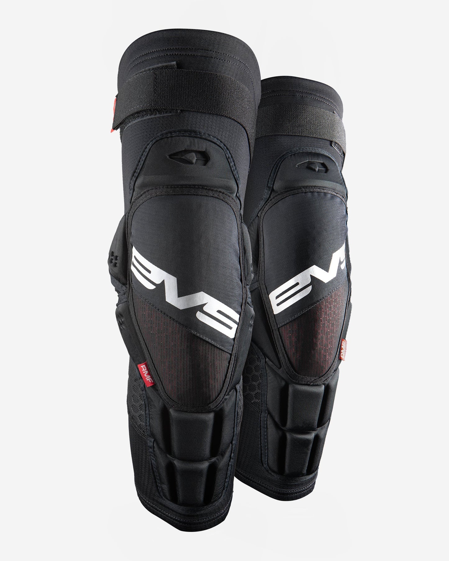 EVS Sports Hex Pro MTB Knee Guard knee pads in black with adjustable straps and white logo on Tampa Home & Garden Store