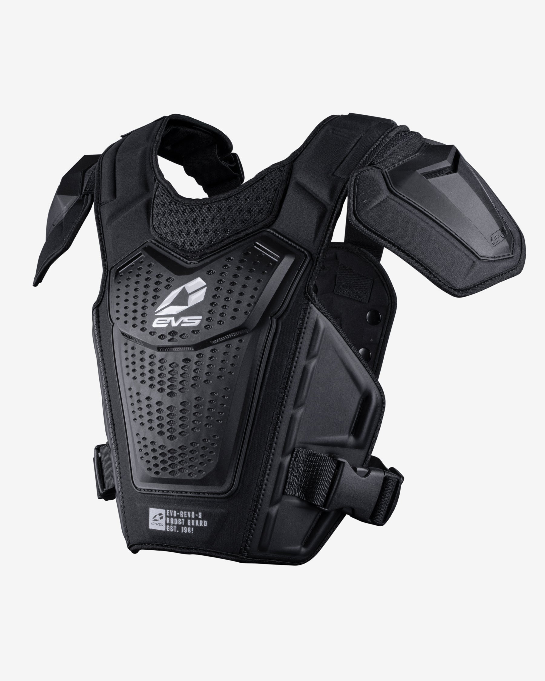 EVS Revo-5 Roost Guard motorcycle chest and back protector with black perforated chest plate on Tampa Home & Garden Store