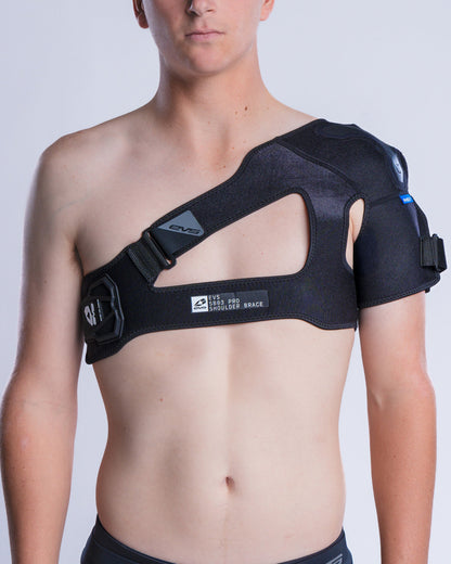 SB03 Pro Shoulder Support EVS Sports black neoprene shoulder brace with wide strap on Tampa Home & Garden Store