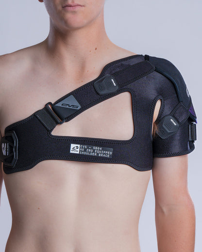 SB04 Pro Shoulder Support EVS Sports black shoulder brace with adjustable straps on Tampa Home & Garden Store