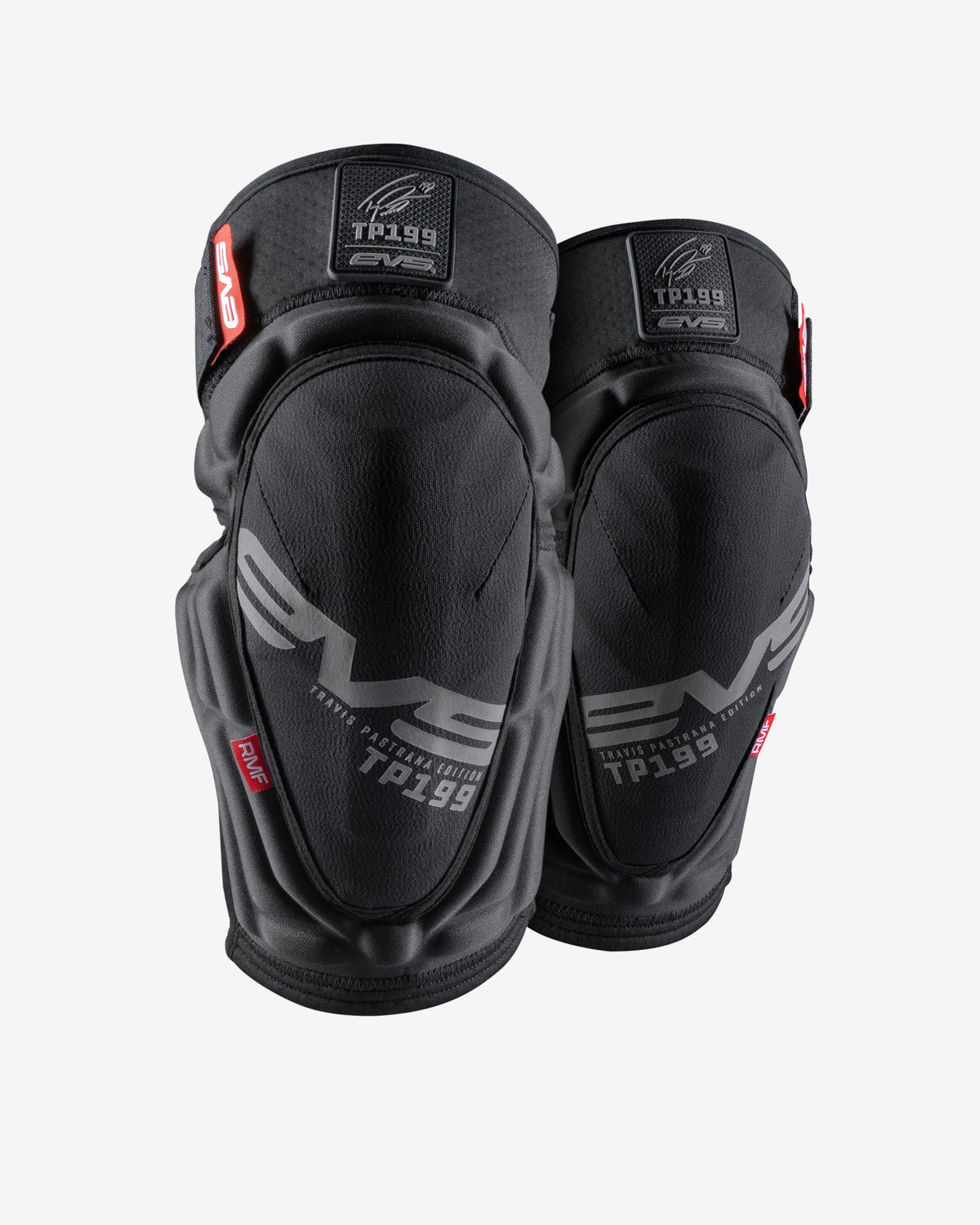 TP199 Lite Blackout Knee Guard pair by EVS Sports in black with red tabs on Tampa Home & Garden Store