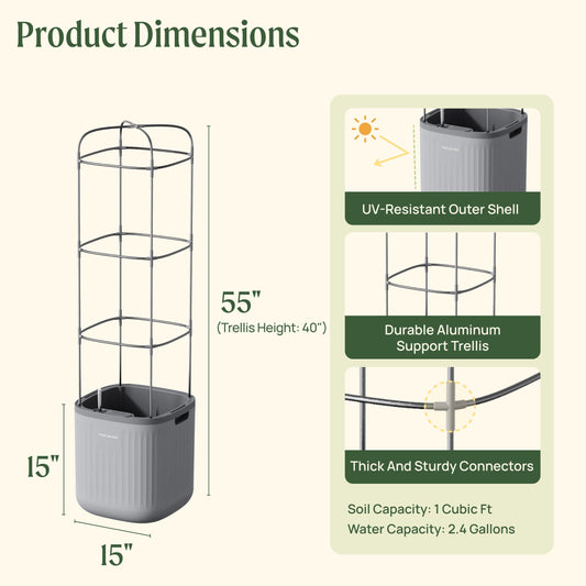 EZ Self-Watering Tomato Planter with Trellis - Tampa Home & Garden Store