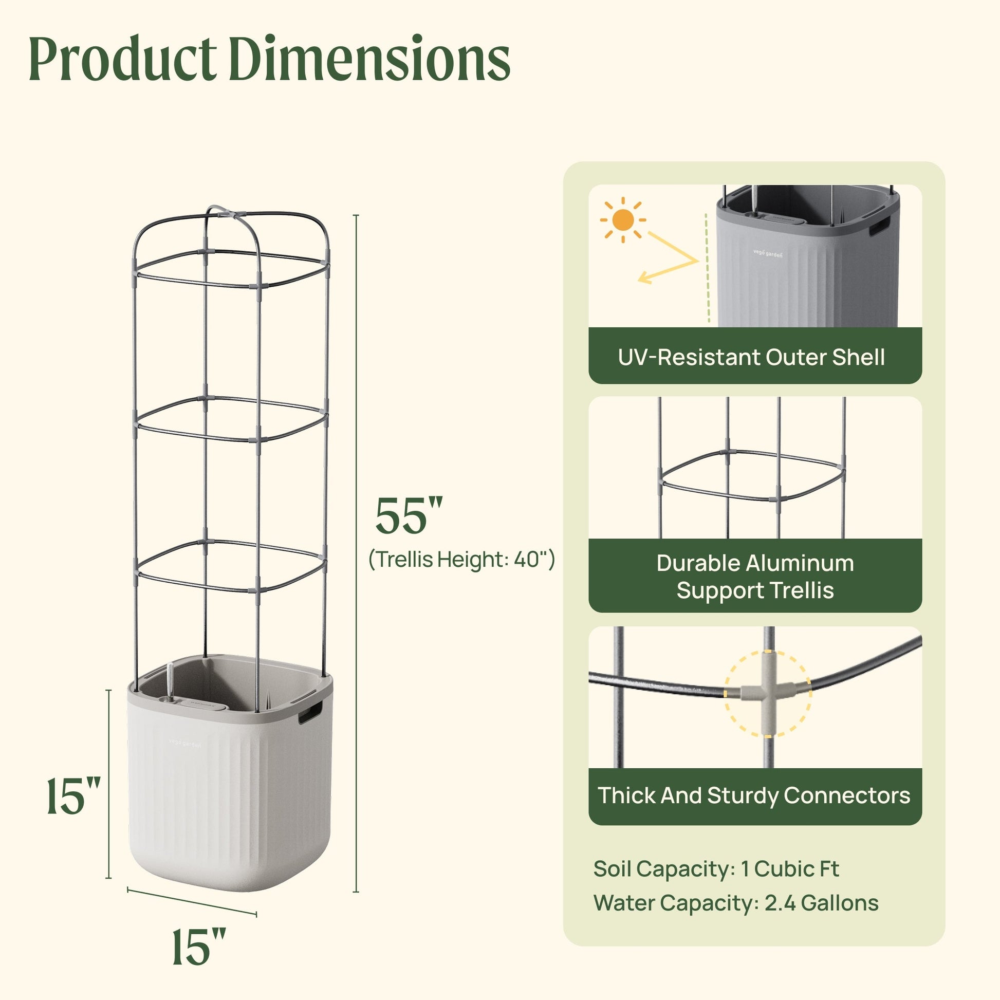 EZ Self-Watering Tomato Planter with Trellis - Tampa Home & Garden Store