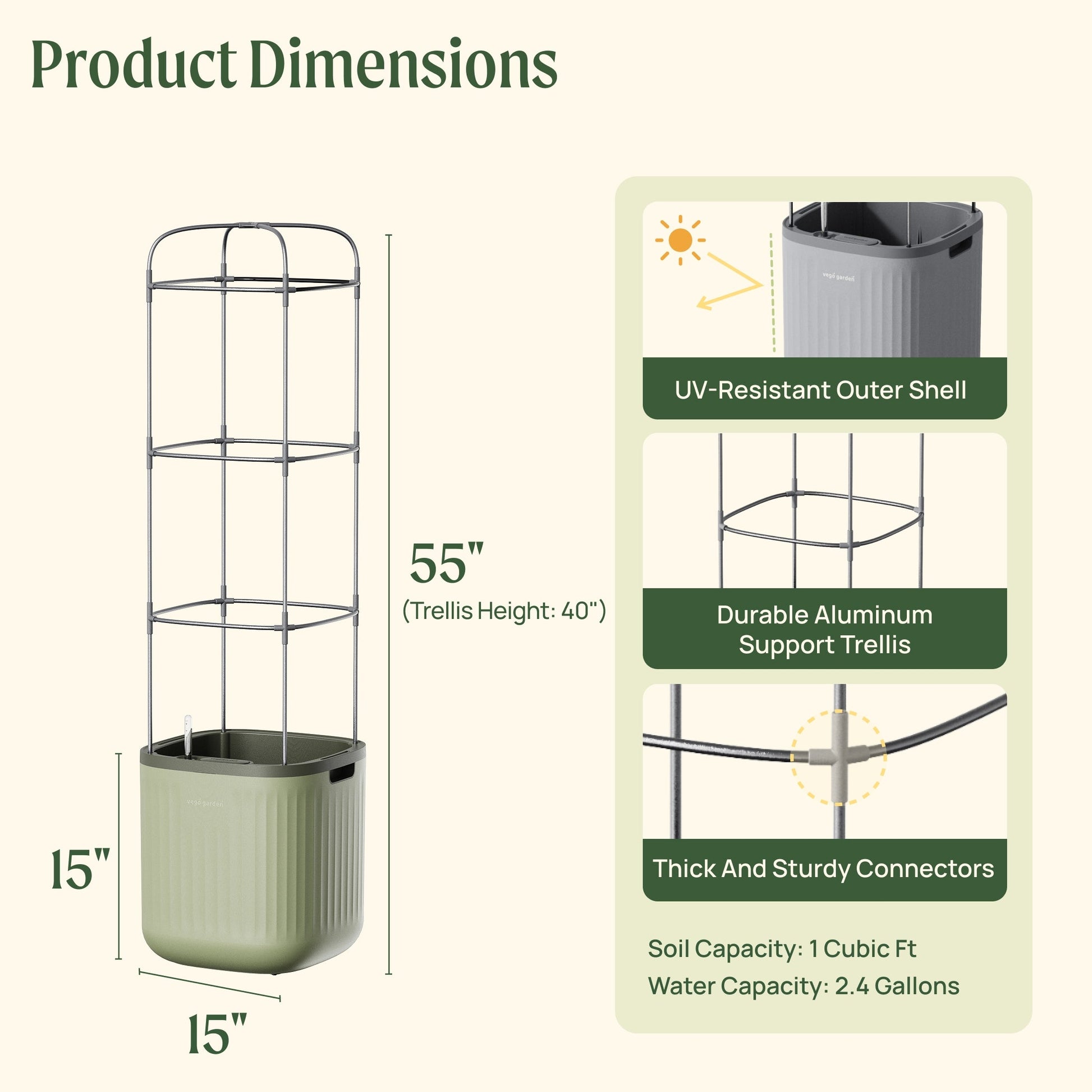 EZ Self-Watering Tomato Planter with Trellis - Tampa Home & Garden Store