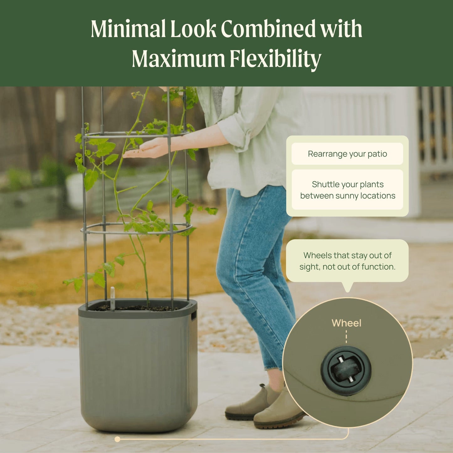 Maceta para tomates con riego automático EZ y enrejado