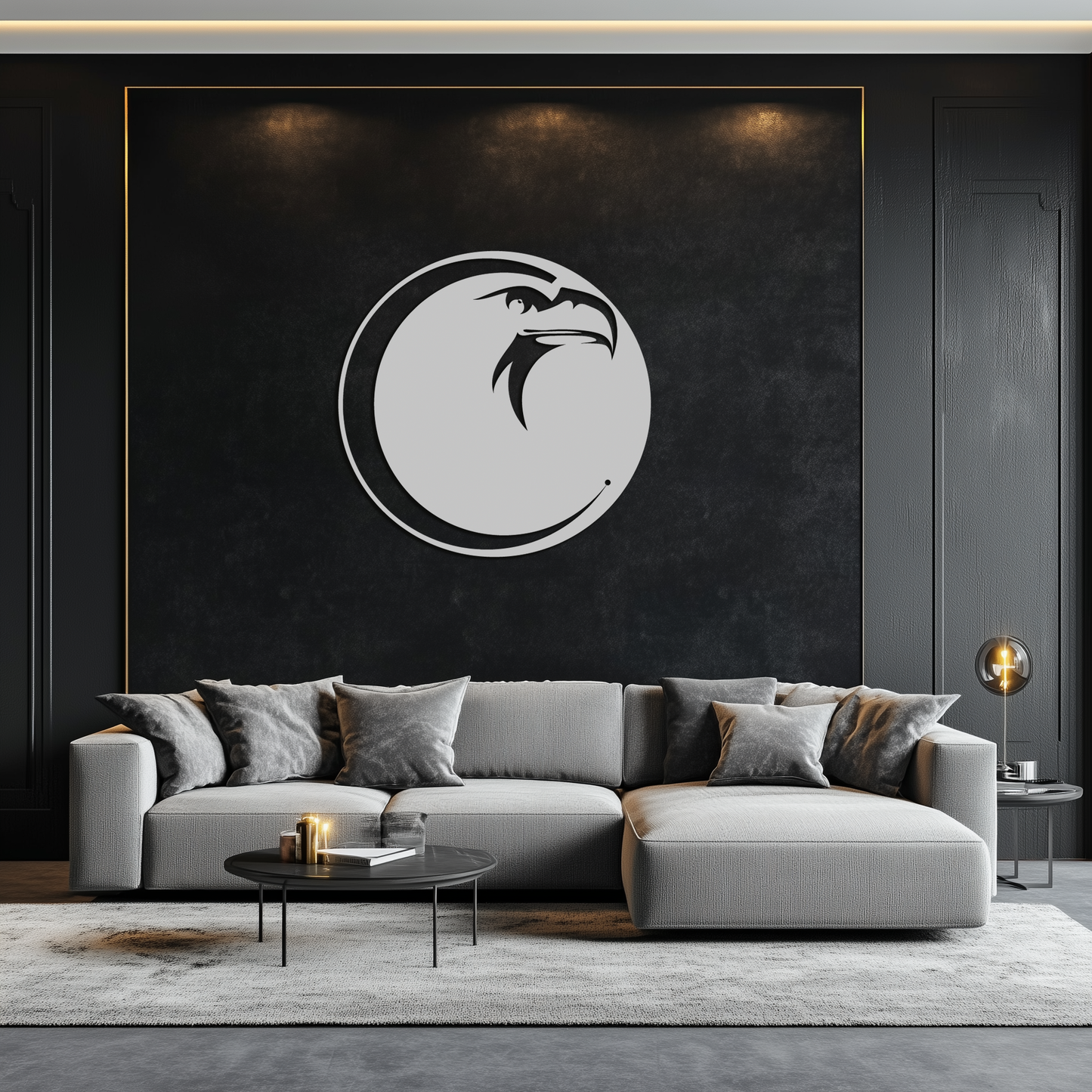 Eagle Moon Metal Wall Art - Majestic and Bold Decor- KAF185 - Tampa Home & Garden Store