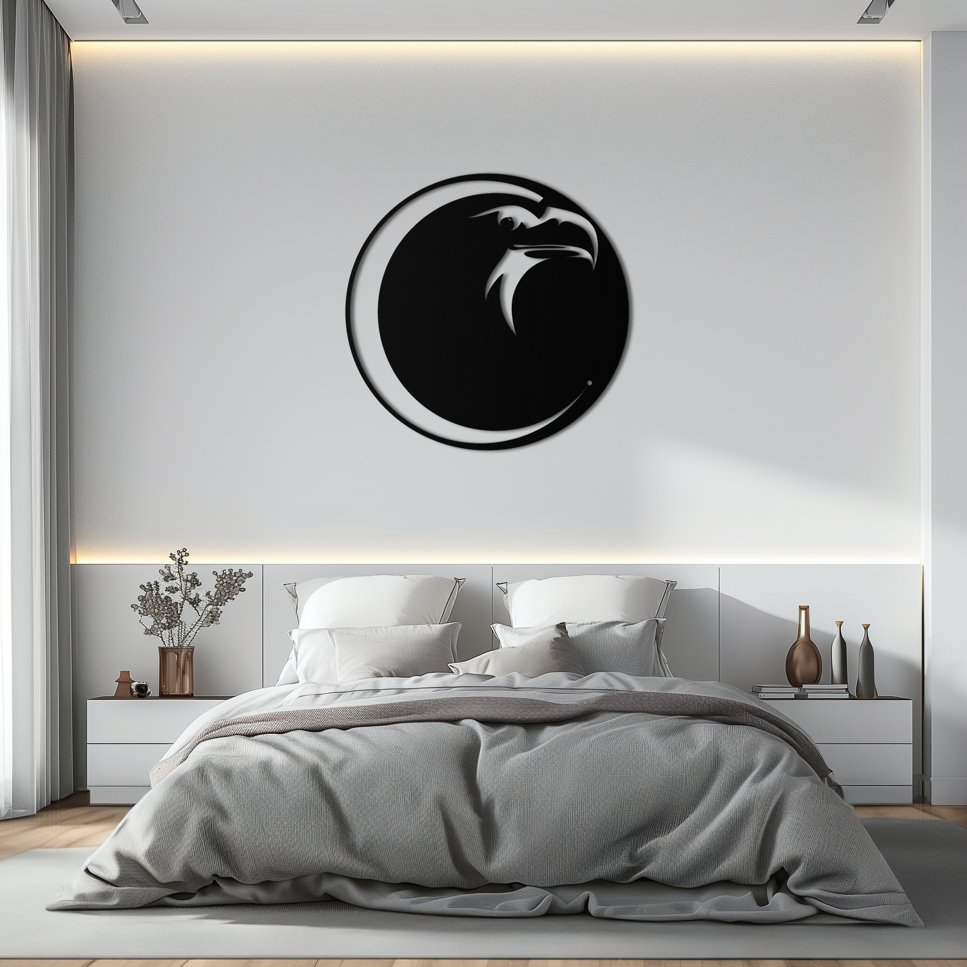 Eagle Moon Metal Wall Art - Majestic and Bold Decor- KAF185 - Tampa Home & Garden Store