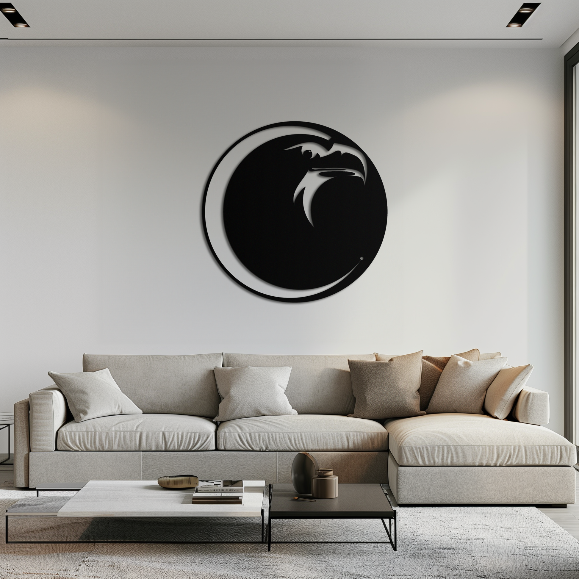 Eagle Moon Metal Wall Art - Majestic and Bold Decor- KAF185 - Tampa Home & Garden Store