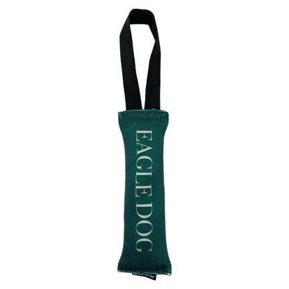 Fire Hose Dog Toy Tug in green fabric with black nylon loop by American Dog on Tampa Home & Garden Store