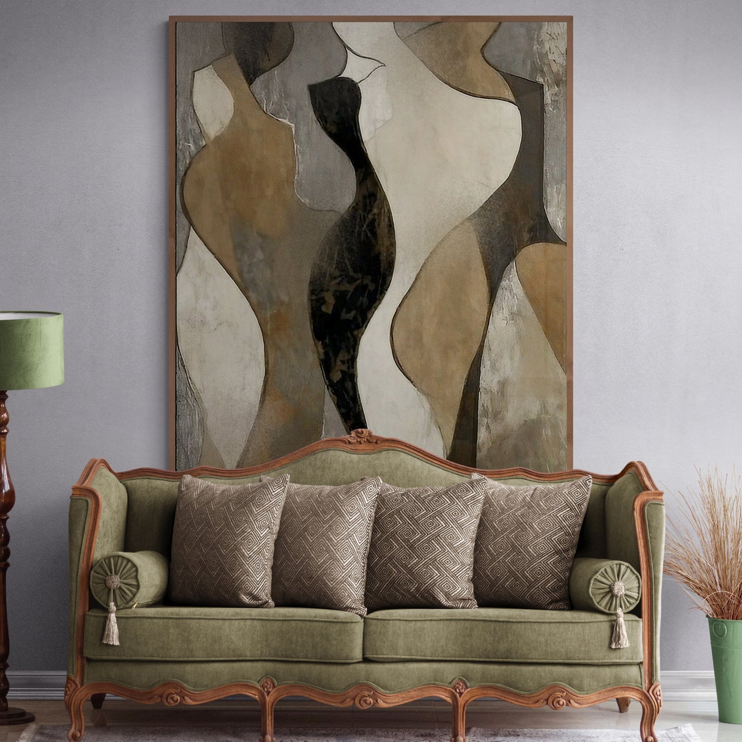 Canvas Print Earth Song by Tailored Canvases, abstract earthy shapes on wood frame on Tampa Home & Garden Store