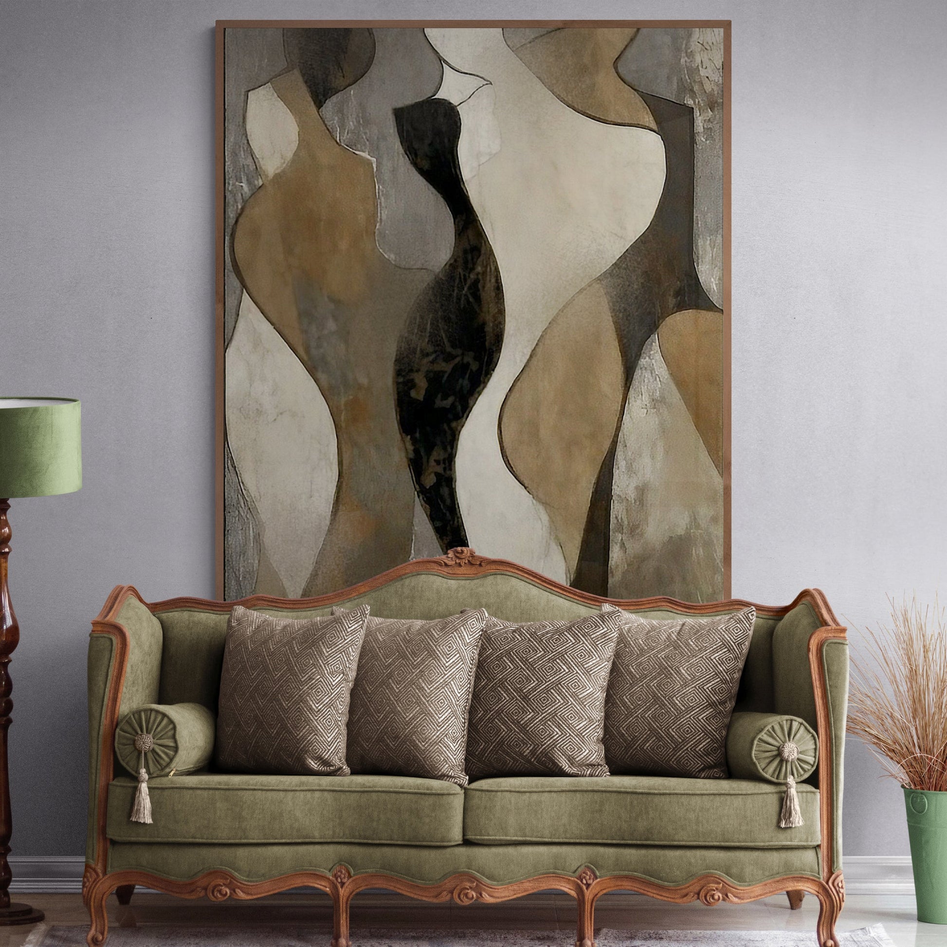 Canvas Print Earth Song by Tailored Canvases, abstract earthy shapes on wood frame on Tampa Home & Garden Store