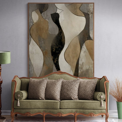Canvas Print Earth Song by Tailored Canvases, abstract earthy shapes on wood frame on Tampa Home & Garden Store