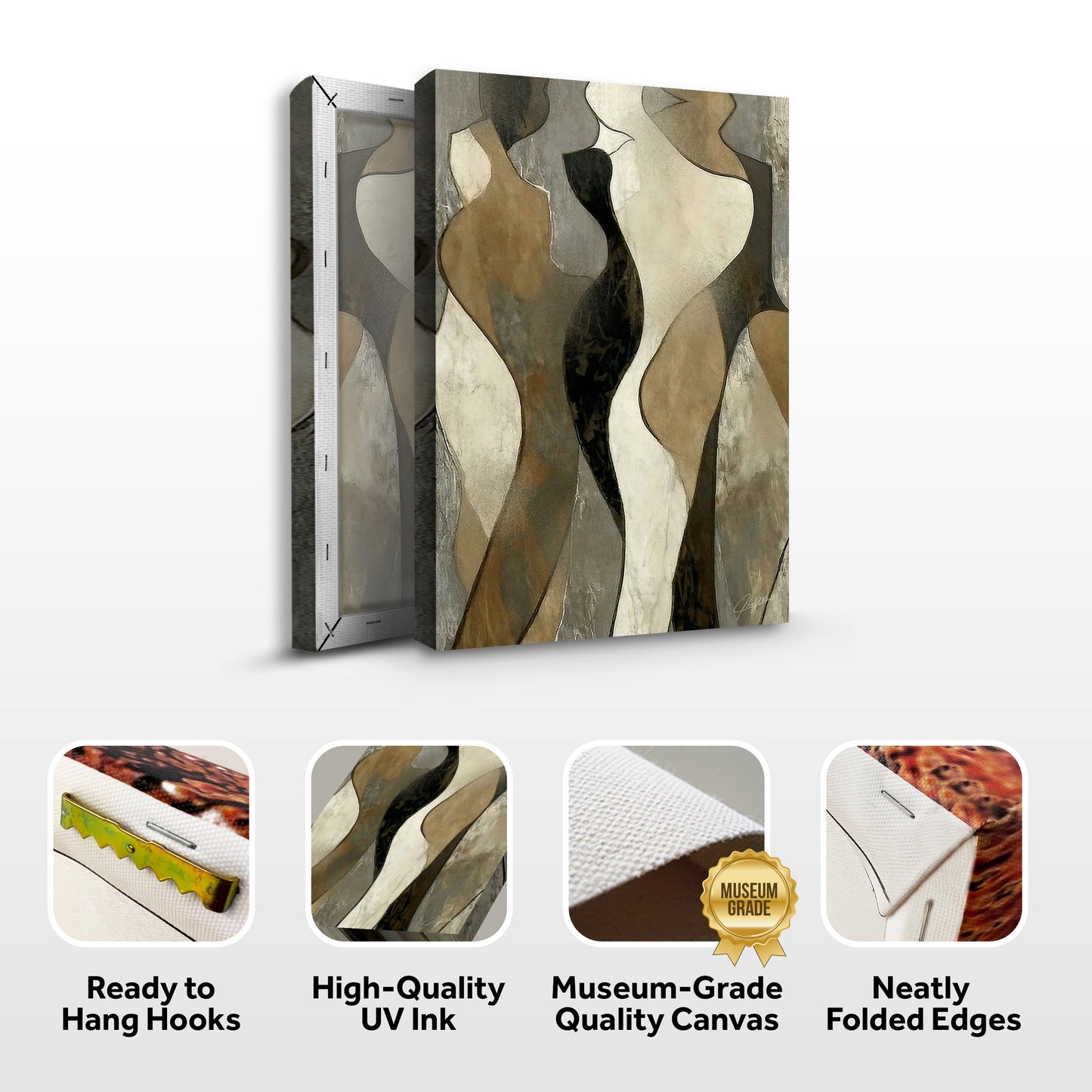 Canvas print Earth Song by Tailored Canvases; abstract earthy shapes in beige, brown, gray on Tampa Home & Garden Store