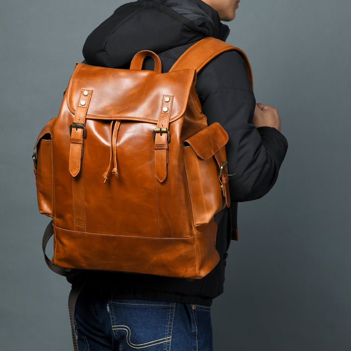 Earthen Leather Laptop Backpack - Tampa Home & Garden Store