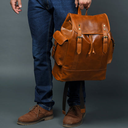 Earthen Leather Laptop Backpack - Tampa Home & Garden Store