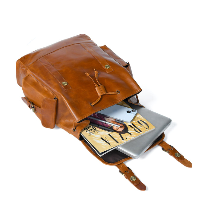 Earthen Leather Laptop Backpack - Tampa Home & Garden Store