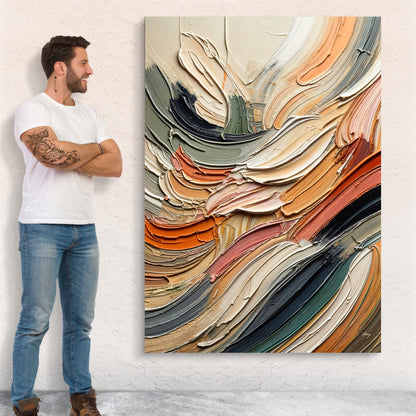 Canvas Print Earthen Strata by Tailored Canvases with thick earthy swirls on crafting canvas on Tampa Home & Garden Store