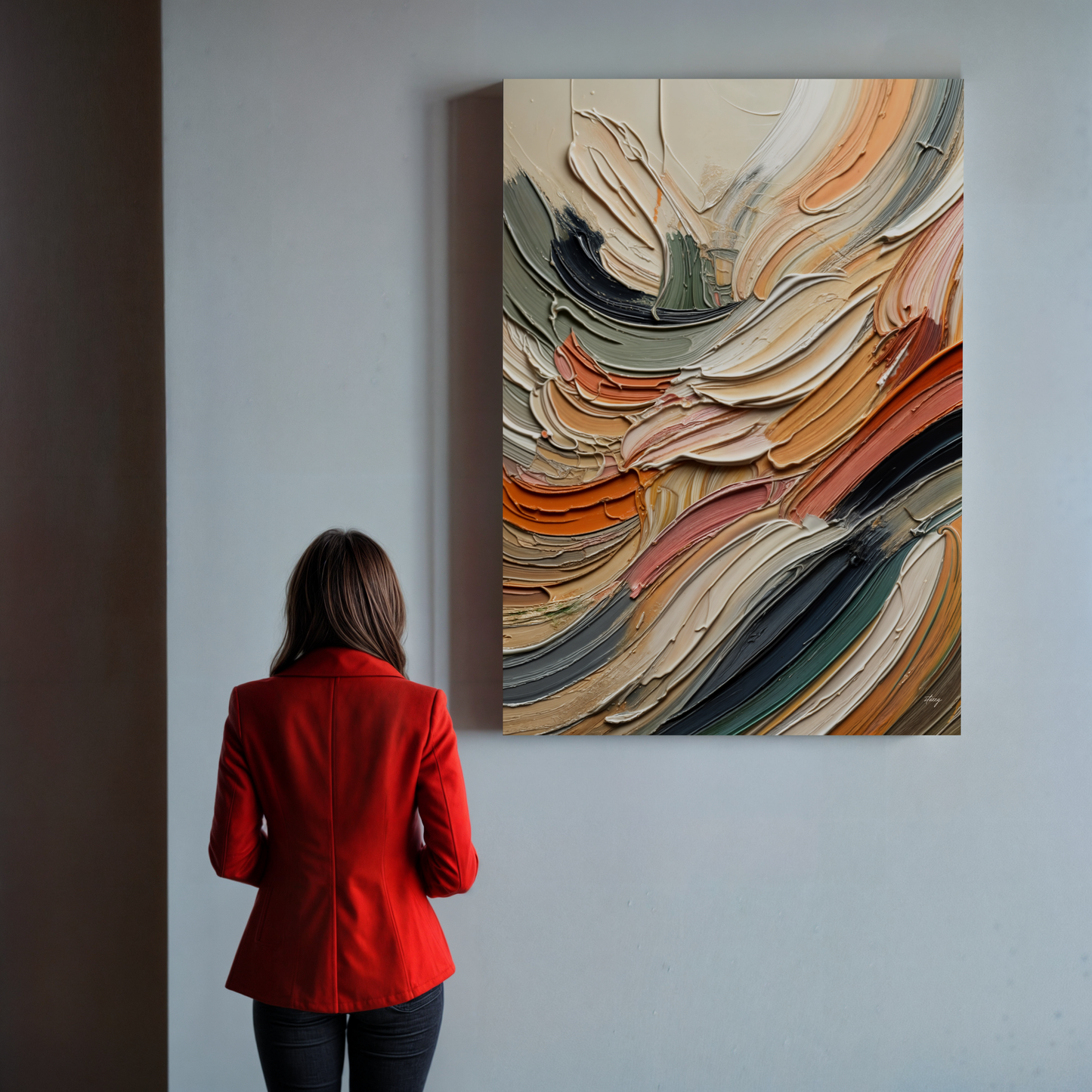Canvas print Earthen Strata by Tailored Canvases; abstract earthy swirls on textured canvas on Tampa Home & Garden Store