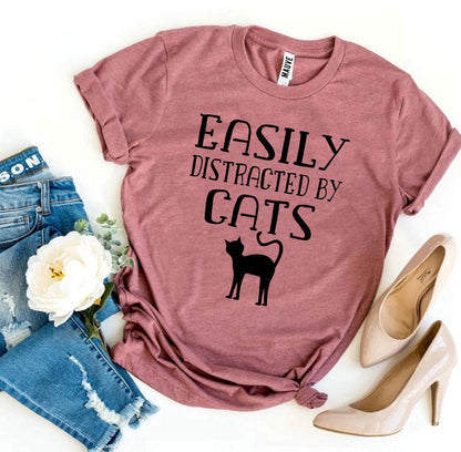 Easily Distracted By Cats T-Shirt - Tampa Home & Garden Store