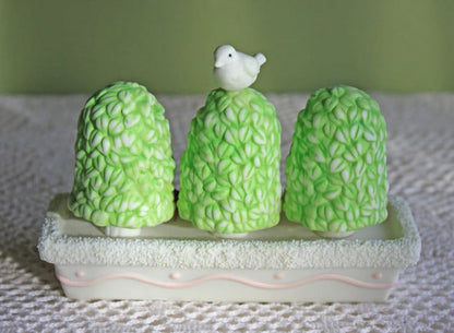 Easter Accessories by Department 56. Three Topiaries with Bird Figurine. Collectibles. - Tampa Home & Garden Store
