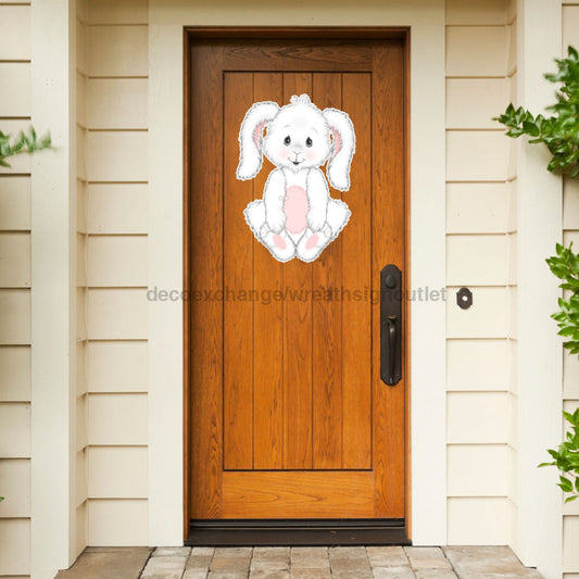 Easter Bunny Door Hanger, Cut Bow Holes, wood sign, DECOE-W-903445, 22" Door Hanger - Tampa Home & Garden Store