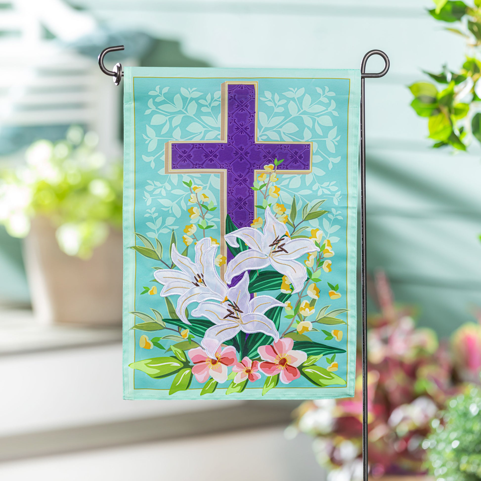 Easter Cross Applique Garden Flag - Tampa Home & Garden Store