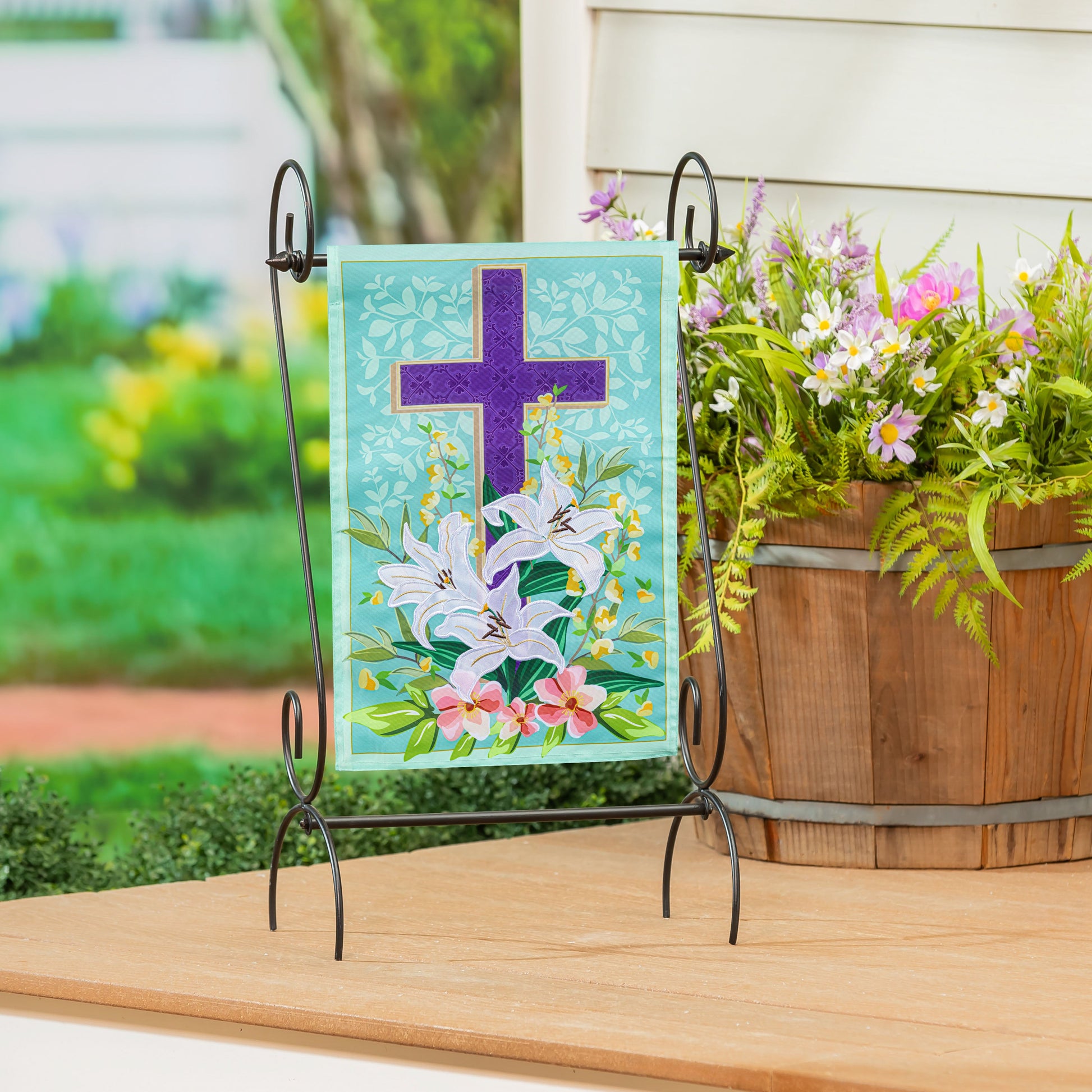 Easter Cross Applique Garden Flag - Tampa Home & Garden Store