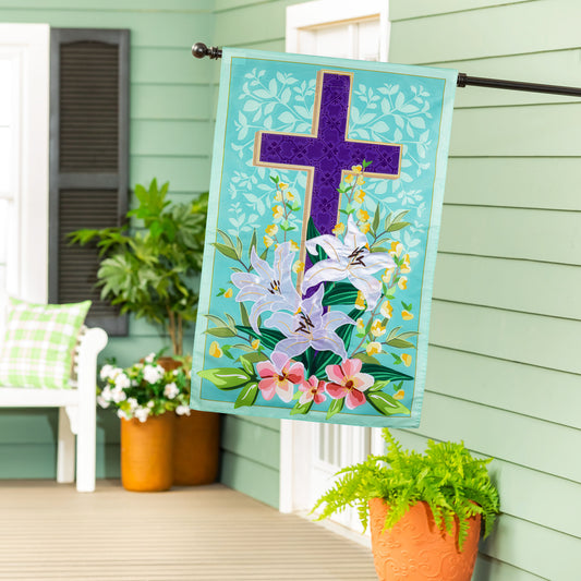 Easter Cross Applique House Flag - Tampa Home & Garden Store