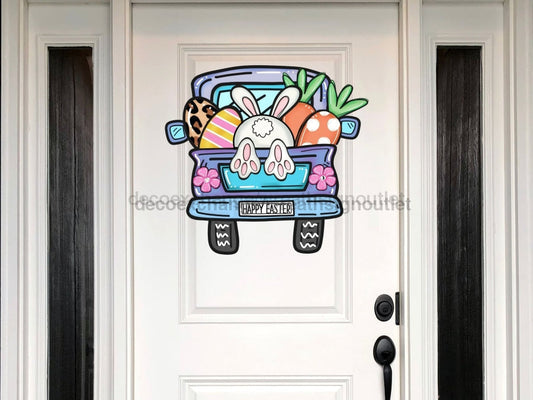 Easter Truck Sign, Easter Sign, wood sign, Door Hanger, DECOE-W-418, 22" Door Hanger - Tampa Home & Garden Store